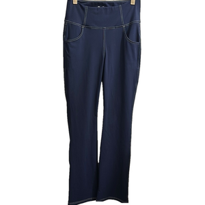 Blue Full-Length Leggings with Wide Waistband